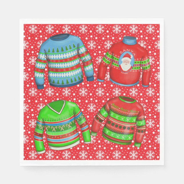 Ugg Christmas Sweater Party Paper Serviette (Vorderseite)
