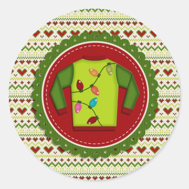 Ugg Christmas Sweater Party Stickers (Vorderseite)