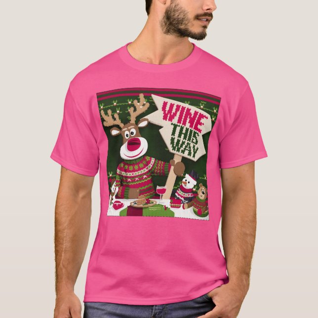 Ugg Christmas Sweater Rein mit Freunden Geschenk T-Shirt (Vorderseite)