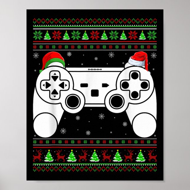 Ugg Christmas Sweater Video Game Controller Xmas Poster (Vorne)