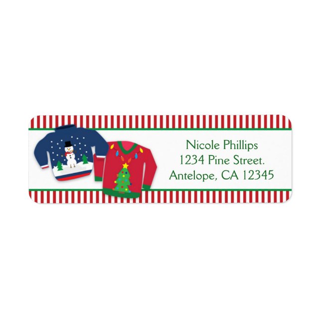 Ugg Christmas Sweaters Holiday Address Labels (Vorne)