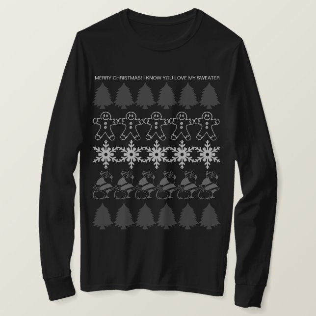 Ugg Sweater Christmas Party Funny Custom Text T-Shirt (Design vorne)