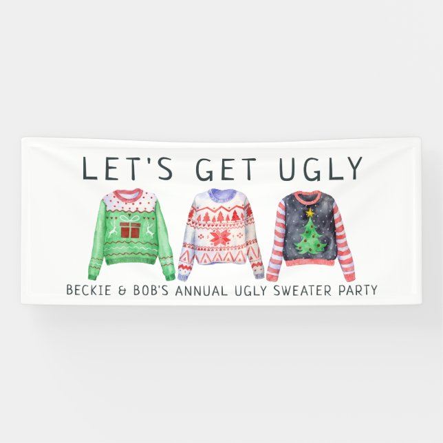 Ugg Sweater Christmas Party Willkommensbanner Banner (Horizontal)