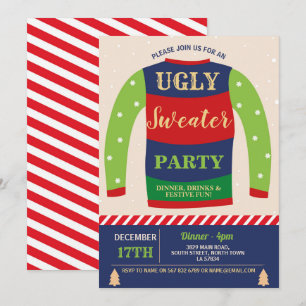 Ugg Sweater Party Weihnachts-Jumpers Schnee Einladung