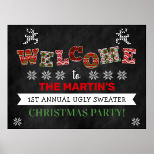 Ugg Sweater Weihnachtsfeier Begrüßungsabzeichen Poster