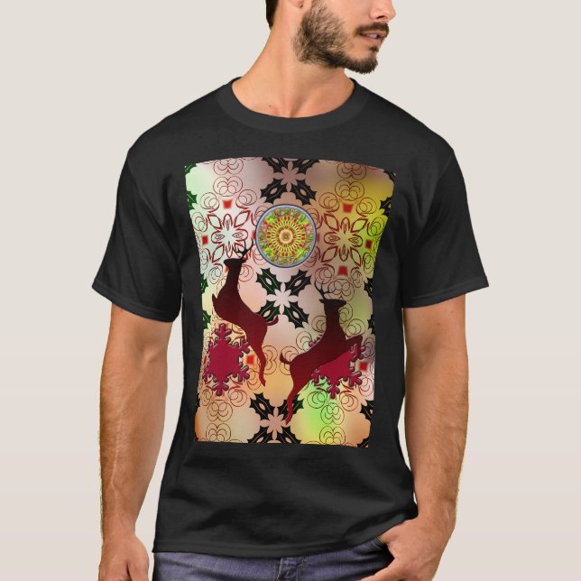 Ugge Christmas Reindeer Design T-Shirt (Vorderseite)