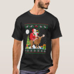 Ugge Christmas Sweater Design Funny Santa Riding m T-Shirt<br><div class="desc">Ugg Christmas Sweater Design Funny Santa Riding Elche Long Sleeve</div>