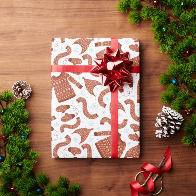 Ugge Christmas Sweater Hat Scarf Red White Geschenkpapier (Feiertagsgeschenk)