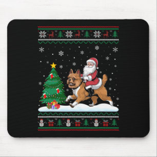 Ugge Christmas Tree Lights Santa Riding Brussels G Mousepad