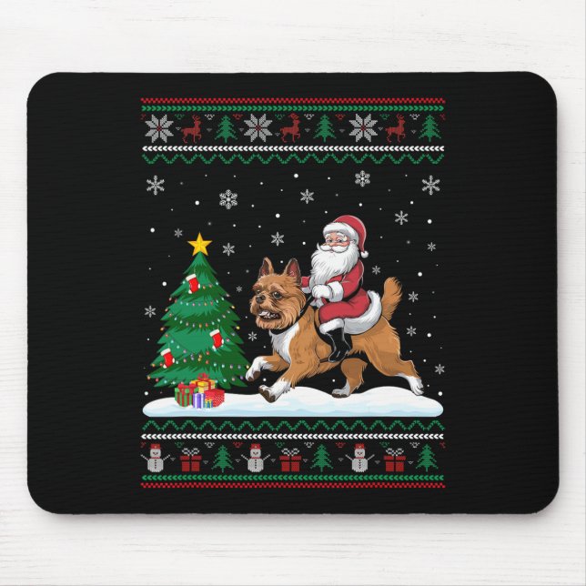 Ugge Christmas Tree Lights Santa Riding Brussels G Mousepad (Vorne)