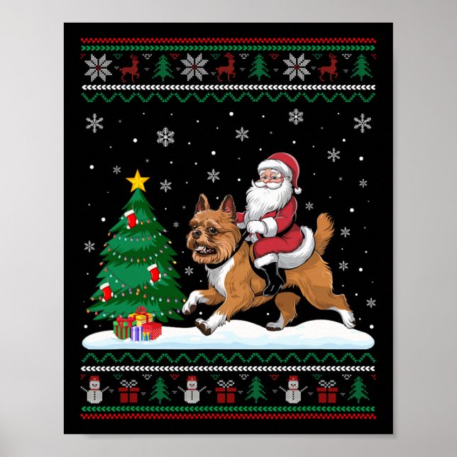 Ugge Christmas Tree Lights Santa Riding Brussels G Poster (Vorne)