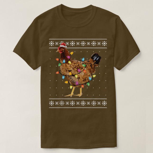 Uggulwein Sweater Funny Chicken Weihnachten T-Shirt (Design vorne)