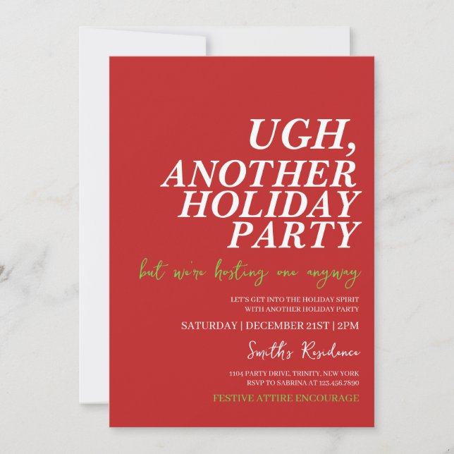 Ugh Another Holiday Party Einladung (Vorderseite)