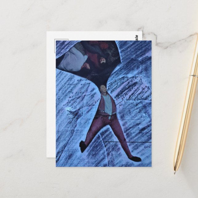 Ugh-Berechnung-Mathematik-Mixed-Media-Collage Postkarte (Vorderseite/Rückseite Beispiel)