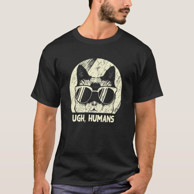 Ugh Menschen Katze Introvertiertes Kätzchen Antiso T-Shirt (Vorderseite)