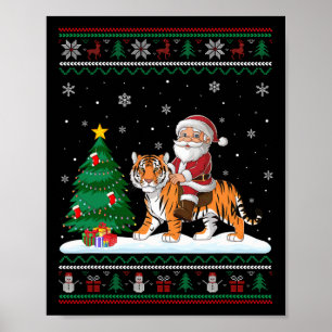 Ugi Christmas Tree Lights Xmas Santa Riding Benga Poster