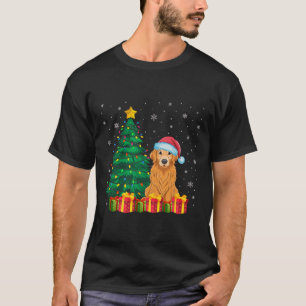 Ugi Golden Retriever Weihnachtsmannmütze Christmas T-Shirt