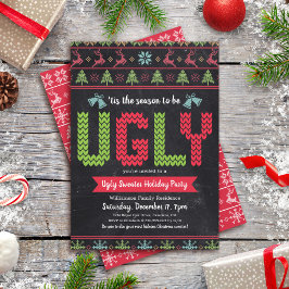 Ugi Sweater Chalkboard Weihnachtsfeier Einladung