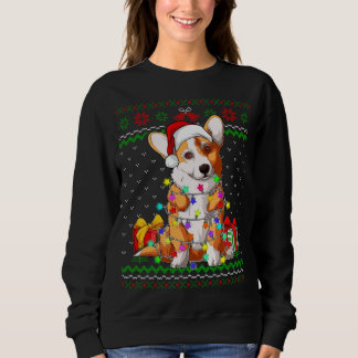 Ugi Sweater Christmas Lights Corgi Dog Lover Sweatshirt