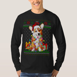 Ugi Sweater Christmas Lights Corgi Dog Lover T-Shirt