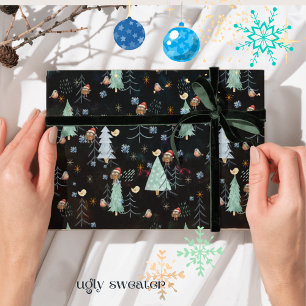 Ugi Sweater Christmas Party niedlich Owl Geschenkpapier