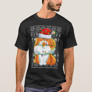 Ugi Sweater Style Xmas Lights Santa Persian Cat C T-Shirt