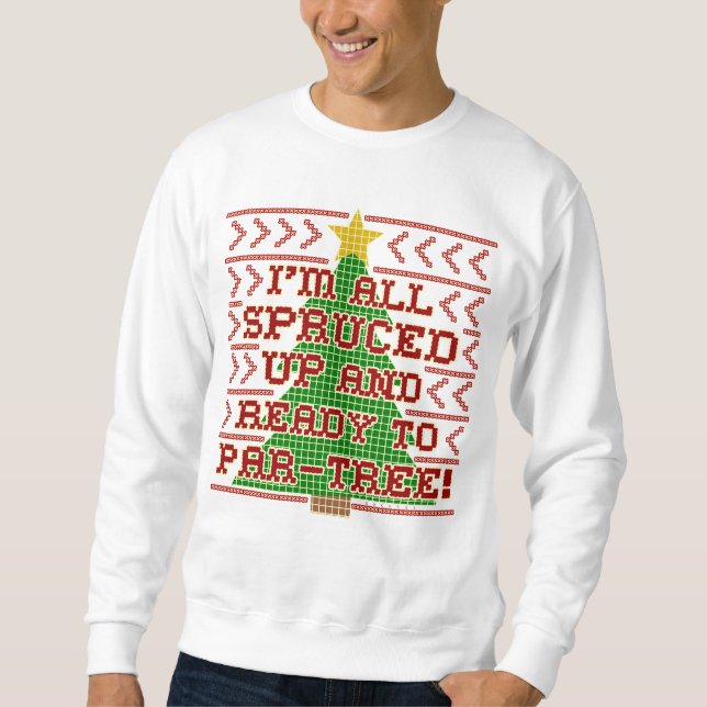 Ugi Weihnachts Sweater Cross Stitch gesprenkelt Pu Sweatshirt (Vorderseite)