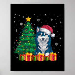 Ugly Alaskan Klee Kai Weihnachtsmannmütze Christma Poster