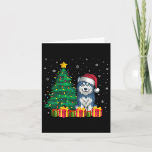 Ugly Alaskan Malamute Weihnachtsmannmütze Christma Karte