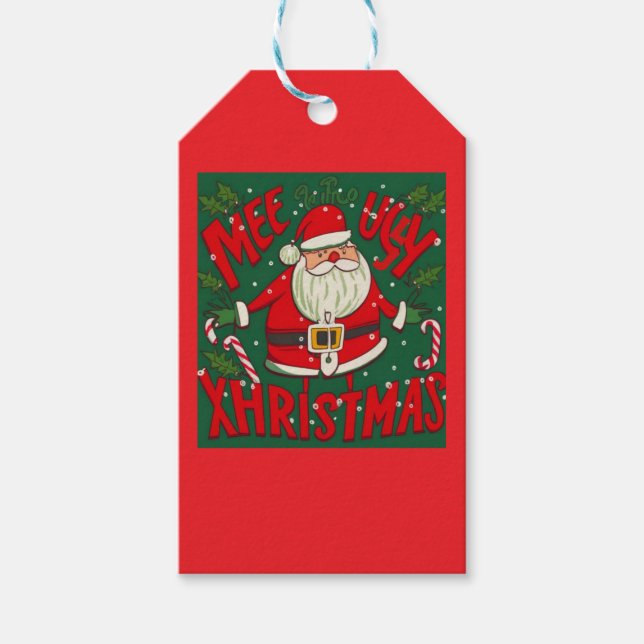 Ugly and Funny Santa's Design Geschenkanhänger (Vorderseite)