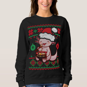 Ugly Anime Christmas Sweater Kawaii Axolotl Eating Sweatshirt