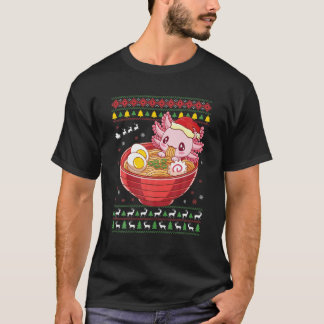 Ugly Anime Christmas Sweater Kawaii Axolotl Eating T-Shirt