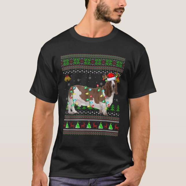 Ugly Basset Hound Dog Xmas Lighting Basset Hound C T-Shirt (Vorderseite)