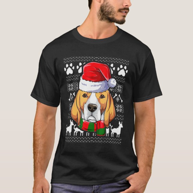 Ugly Beagle Santa Claus Xmas Apparel Weihnachtskid T-Shirt (Vorderseite)