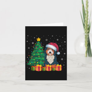 Ugly Bernedoodle Weihnachtsmannmütze Weihnachtsleu Karte