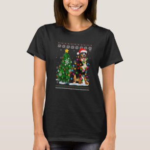 Ugly Bernese Mountain Hund Weihnachtsmannmütze Wei T-Shirt