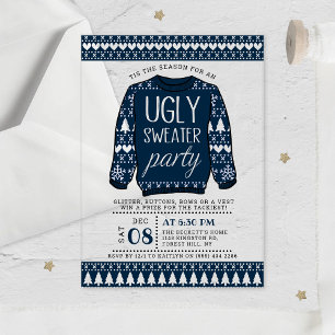 Ugly Blue Weihnachts Sweater Holiday Party Acryleinladungen