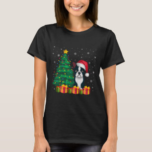Ugly Boston Terrier Weihnachtsmannmütze Christmas  T-Shirt