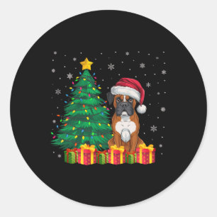 Ugly Boxer Weihnachtsmannmütze Weihnachtsleuchten  Runder Aufkleber