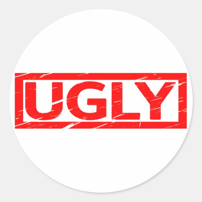 Ugly Briefmarke Runder Aufkleber (Vorderseite)