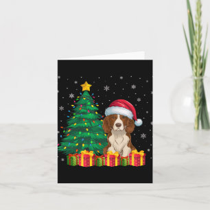 Ugly Brittany Spaniel Weihnachtsmannmütze Christma Karte