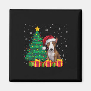 Ugly Bull Terrier Weihnachtsmannmütze Christmas Li Magnet