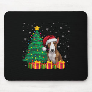 Ugly Bull Terrier Weihnachtsmannmütze Christmas Li Mousepad