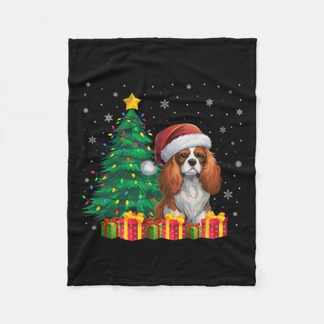 Ugly Cavalier King Charles Spaniel Weihnachtsmannm Fleecedecke (Vorderseite)