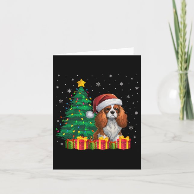 Ugly Cavalier King Charles Spaniel Weihnachtsmannm Karte (Vorderseite)