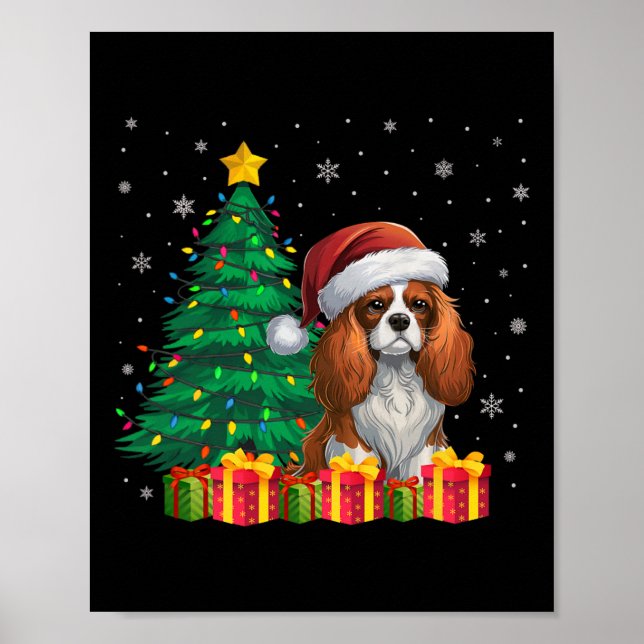 Ugly Cavalier King Charles Spaniel Weihnachtsmannm Poster (Vorne)