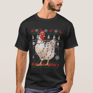 Ugly Chicken Santa Funny Chicken Lover Bauer Gesch T-Shirt