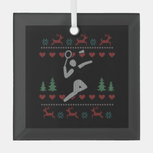 Ugly Christmas Badminton Ornament Aus Glas