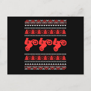 Ugly Christmas Biker Bike Motocross Motorcycle Gif Postkarte