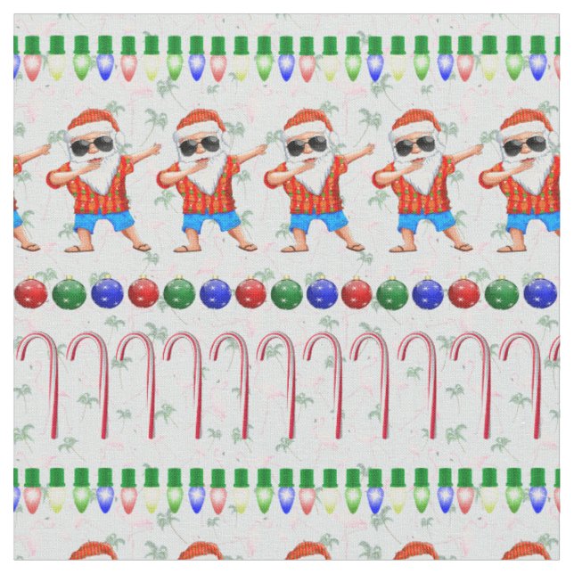 Ugly Christmas Dabbing Santa Stoff (Nahaufnahme)